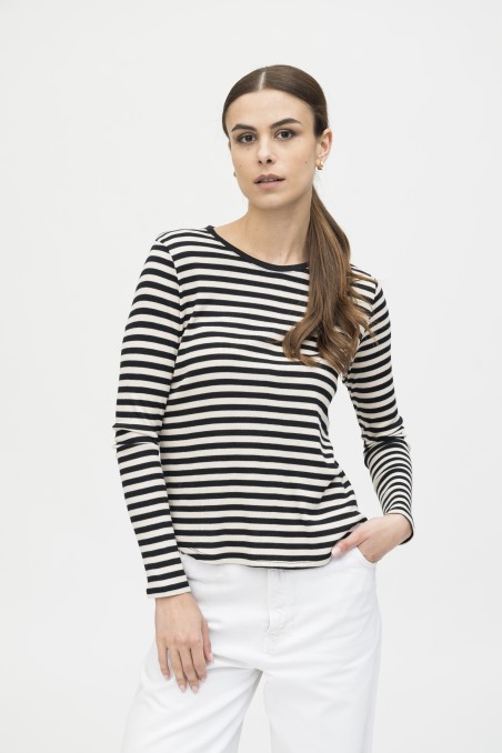 Majestic Filatures | T-shirt rigata in lyocell