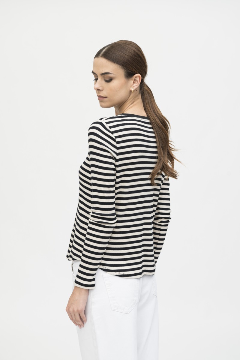 Majestic Filatures | T-shirt rigata in lyocell