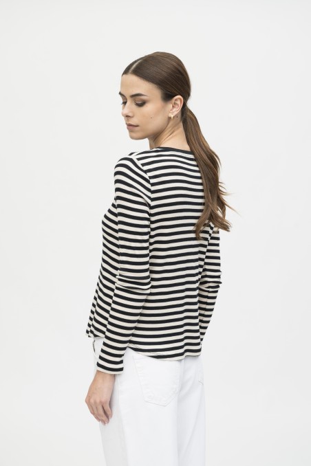 Majestic Filatures | T-shirt rigata in lyocell