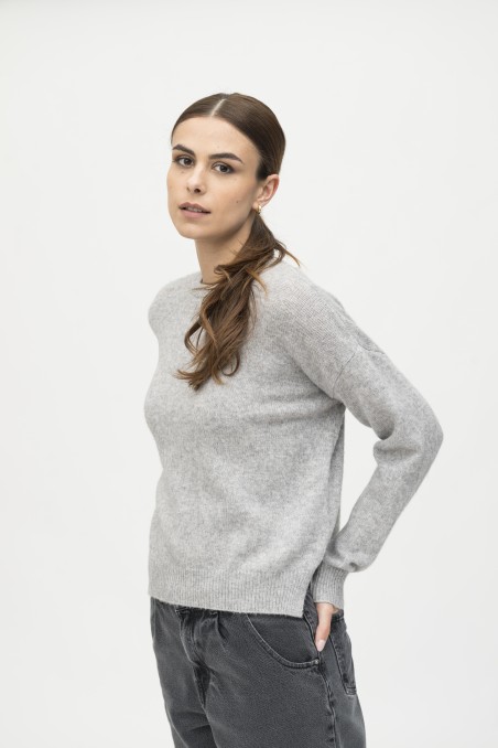 Majestic Filatures | Pullover girocollo in lana e cashmere