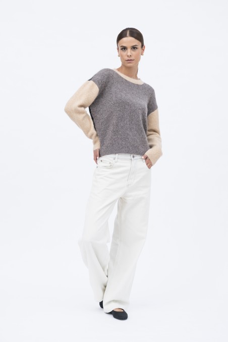 Majestic Filatures | Pullover color block girocollo