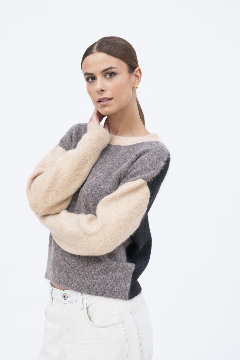 Majestic Filatures | Pullover color block girocollo
