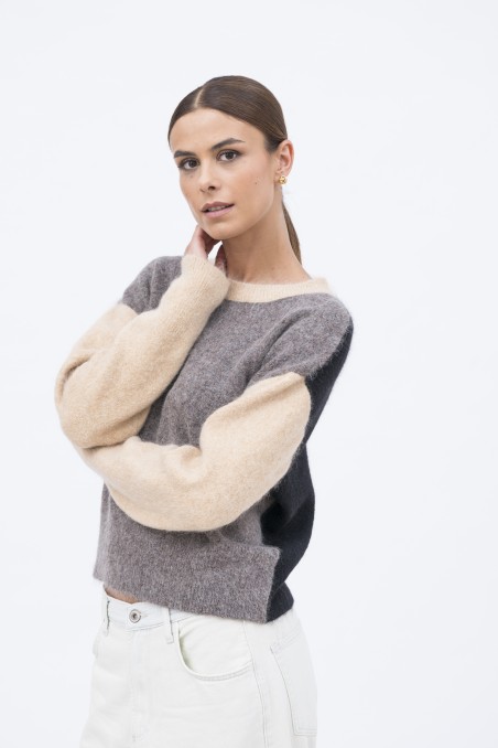Majestic Filatures | Pullover color block girocollo