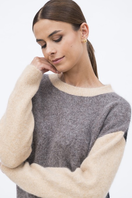 Majestic Filatures | Pullover color block girocollo