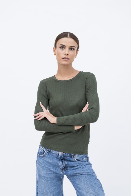 Majestic Filatures | T-shirt a costine slim in viscosa