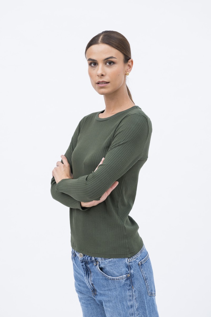 Majestic Filatures | T-shirt a costine slim in viscosa