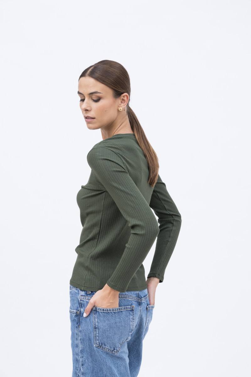 Majestic Filatures | T-shirt a costine slim in viscosa