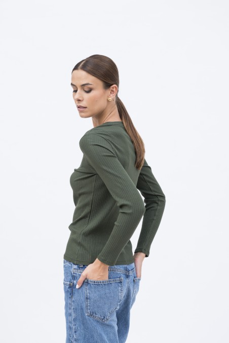 Majestic Filatures | T-shirt a costine slim in viscosa