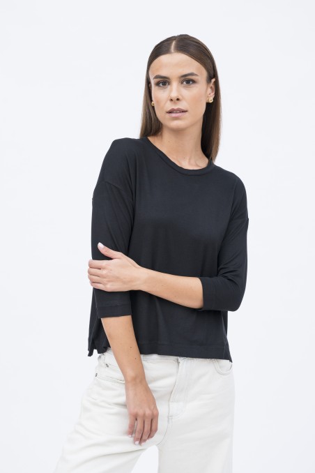 Majestic Filatures | T-shirt girocollo con spacchetti sui lati
