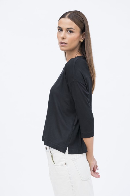 Majestic Filatures | T-shirt girocollo con spacchetti sui lati