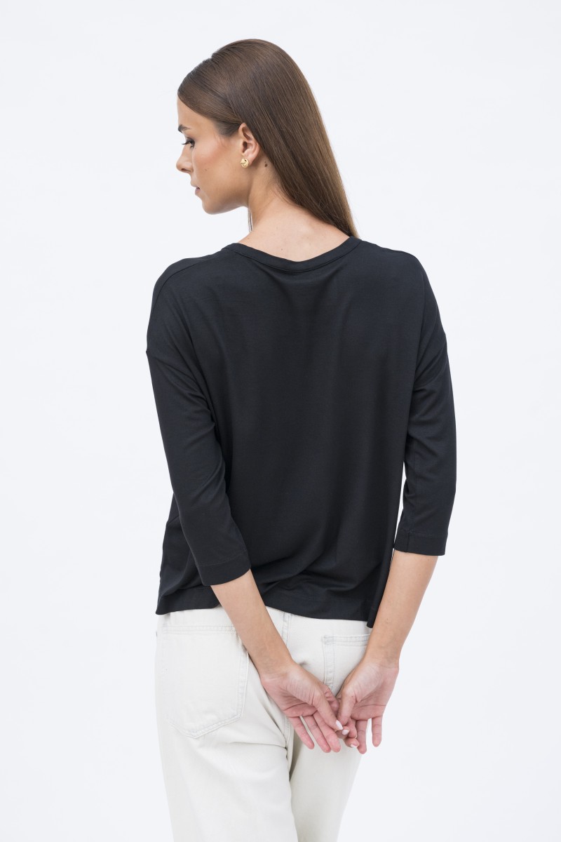 Majestic Filatures | T-shirt girocollo con spacchetti sui lati