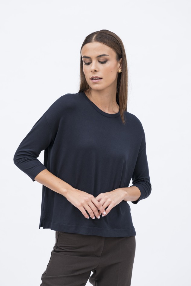 Majestic Filatures | T-shirt girocollo con spacchetti sui lati 2