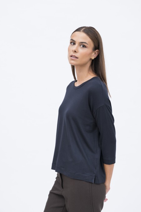 Majestic Filatures | T-shirt girocollo con spacchetti sui lati
