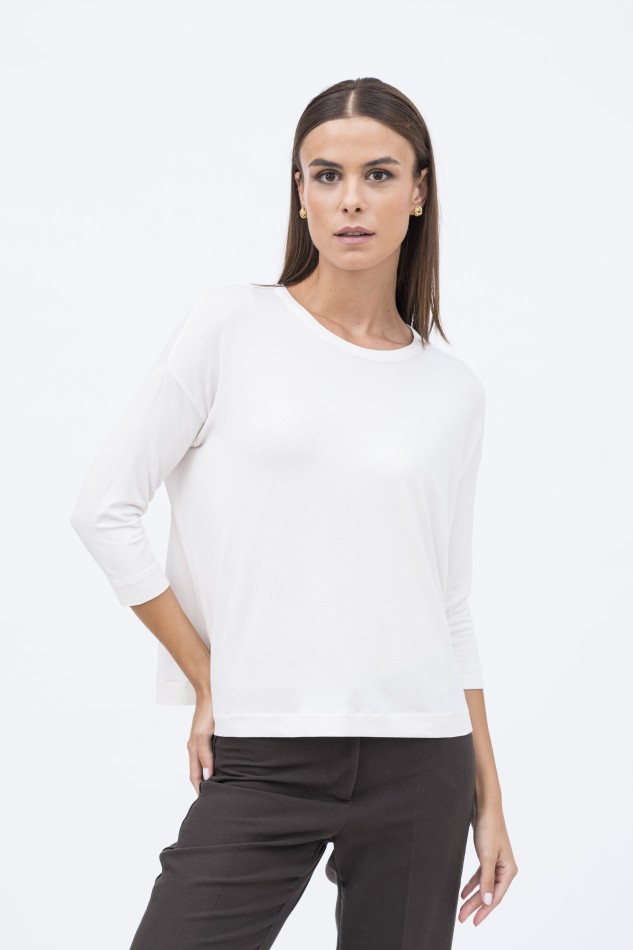 Majestic Filatures | T-shirt girocollo con spacchetti sui lati 2