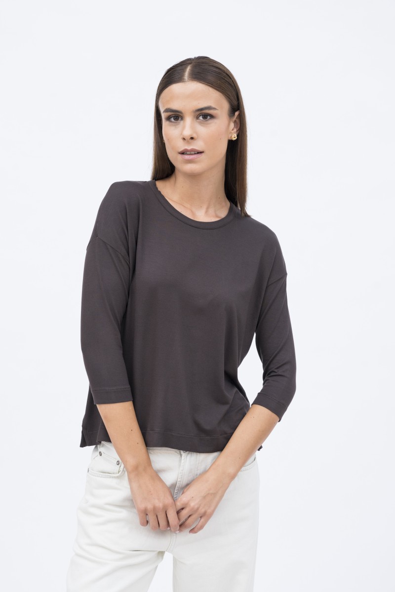 Majestic Filatures | T-shirt girocollo con spacchetti sui lati