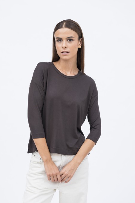 Majestic Filatures | T-shirt girocollo con spacchetti sui lati