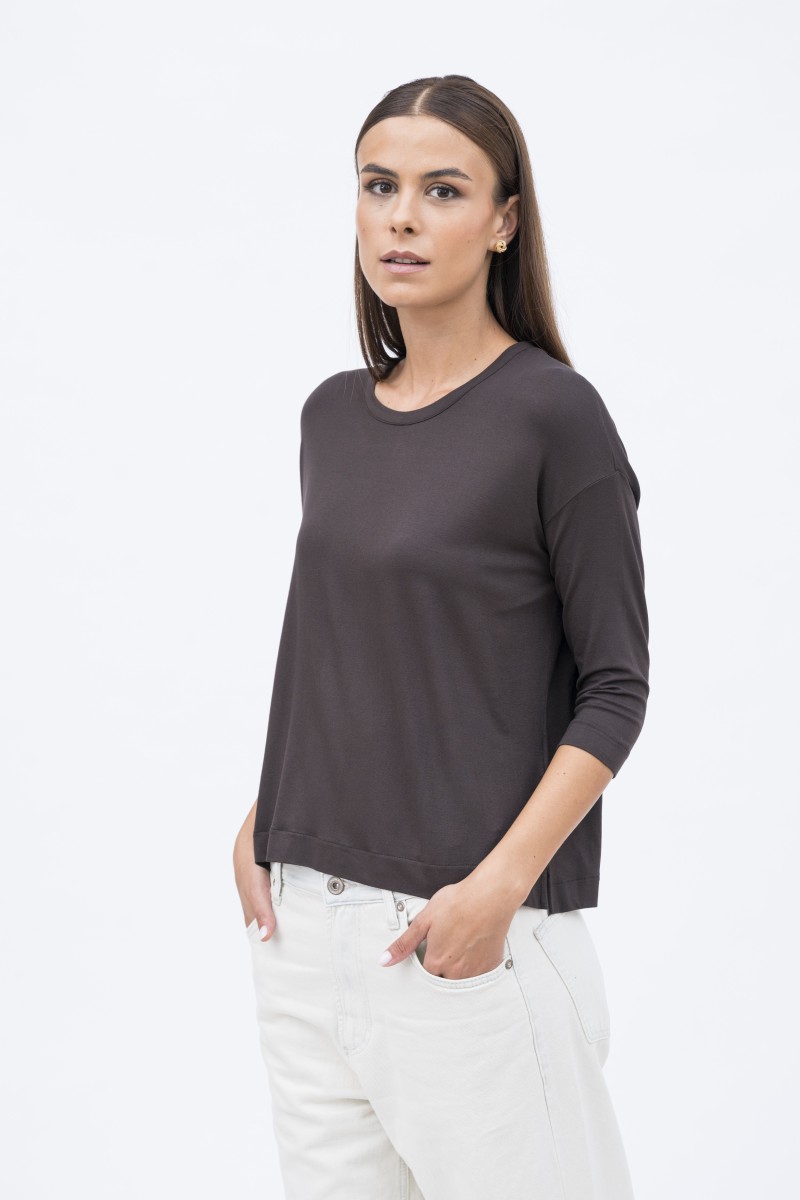 Majestic Filatures | T-shirt girocollo con spacchetti sui lati
