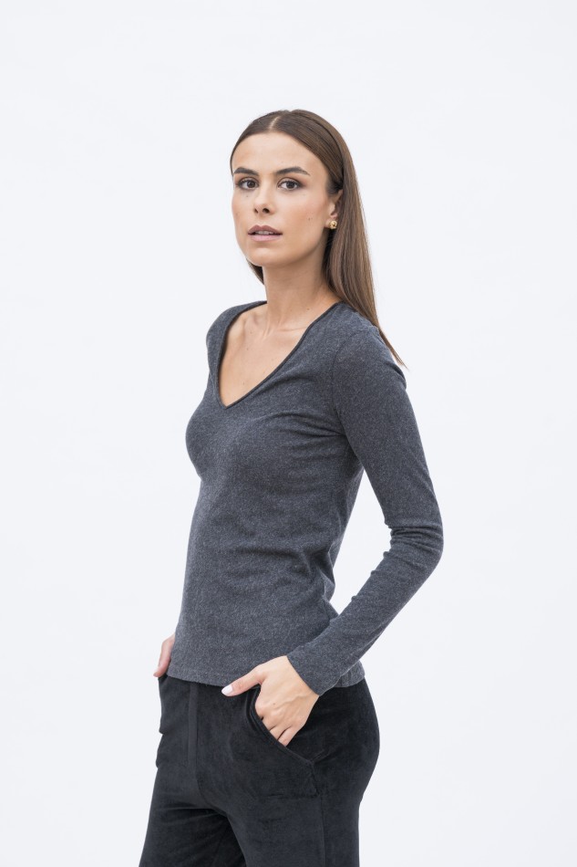 Majestic Filatures | T-shirt scollo a V 2