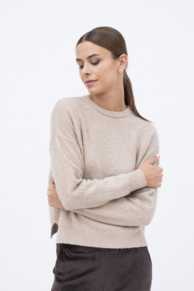 Majestic Filatures | Pullover girocollo in lana e cashmere