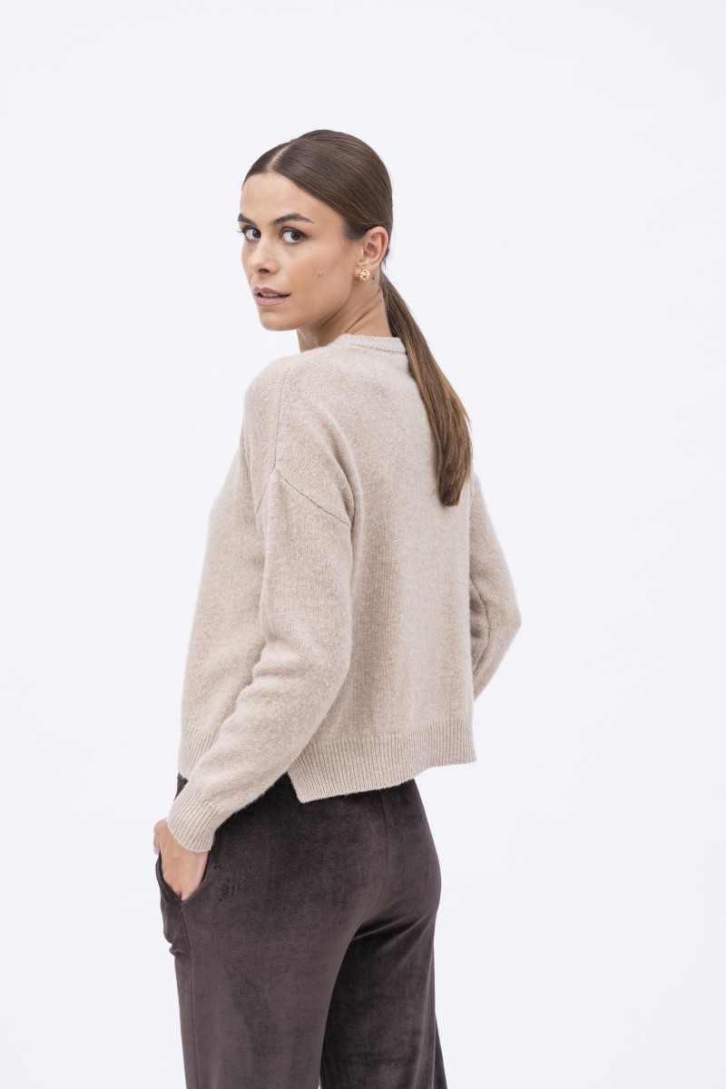 Majestic Filatures | Pullover girocollo in lana e cashmere