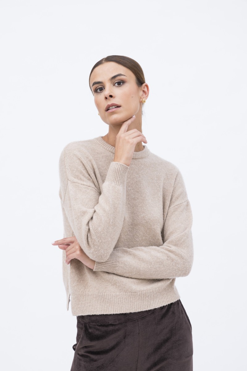 Majestic Filatures | Pullover girocollo in lana e cashmere