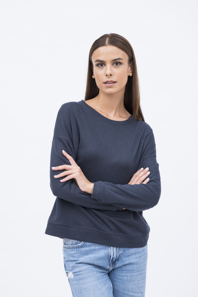 Majestic Filatures |Felpa girocollo in cotone e cashmere double 2
