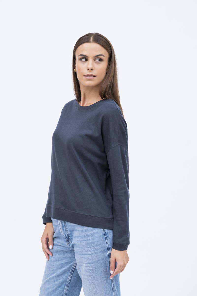 Majestic Filatures |Felpa girocollo in cotone e cashmere double