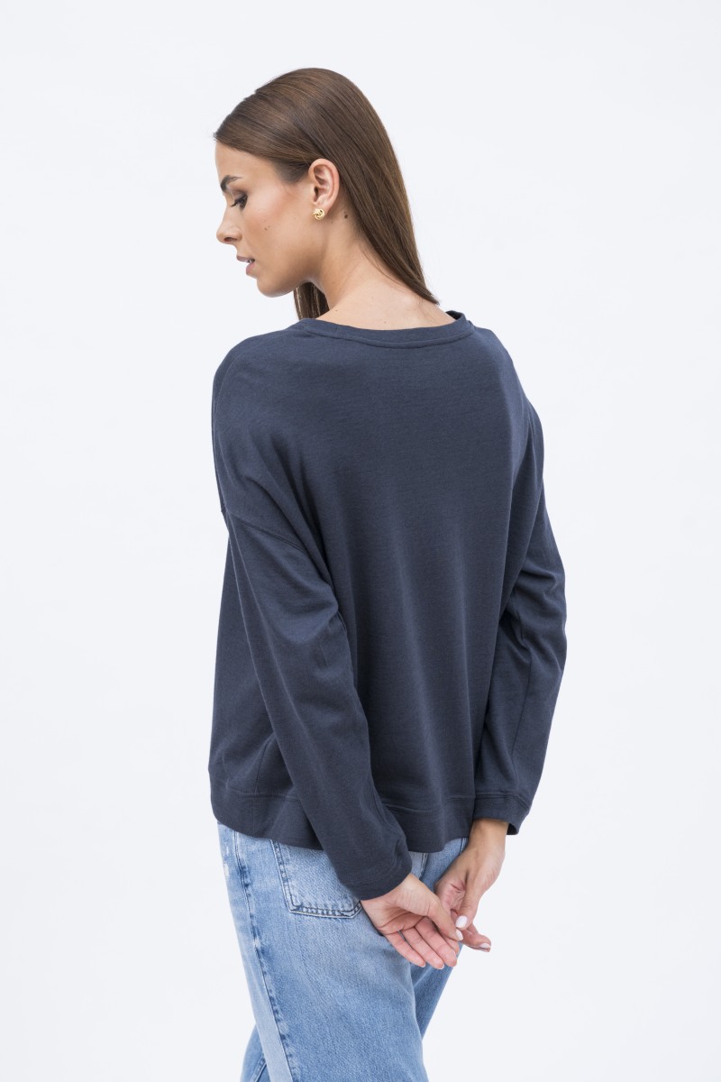 Majestic Filatures |Felpa girocollo in cotone e cashmere double