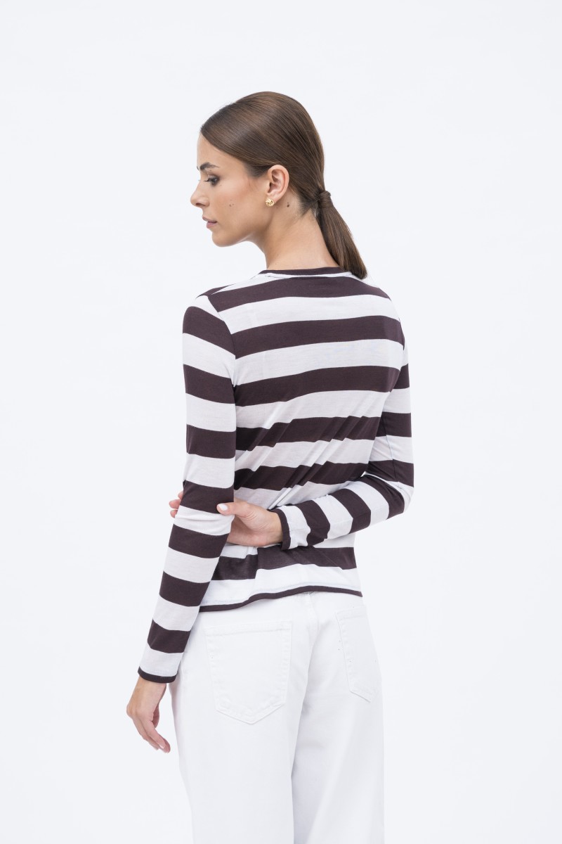 Majestic Filatures | T-shirt girocollo a righe in viscosa