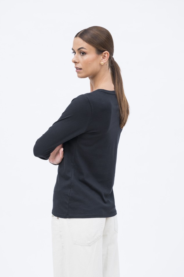 T-shirt basica a maniche lunghe in Cotone Deluxe 2