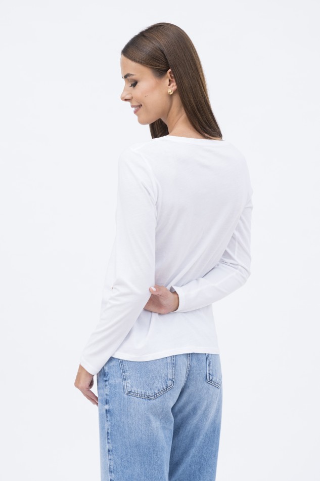 T-shirt basica a maniche lunghe in Cotone Deluxe 2