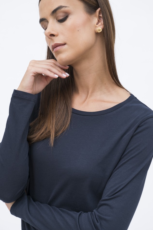 T-shirt basica a maniche lunghe in Cotone Deluxe 2