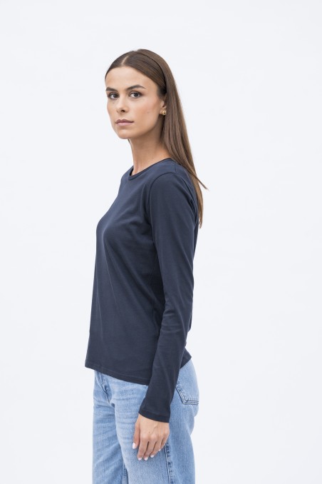 T-shirt basica a maniche lunghe in Cotone Deluxe