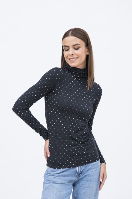 Majestic Filatures |T-shirt dolcevita a pois