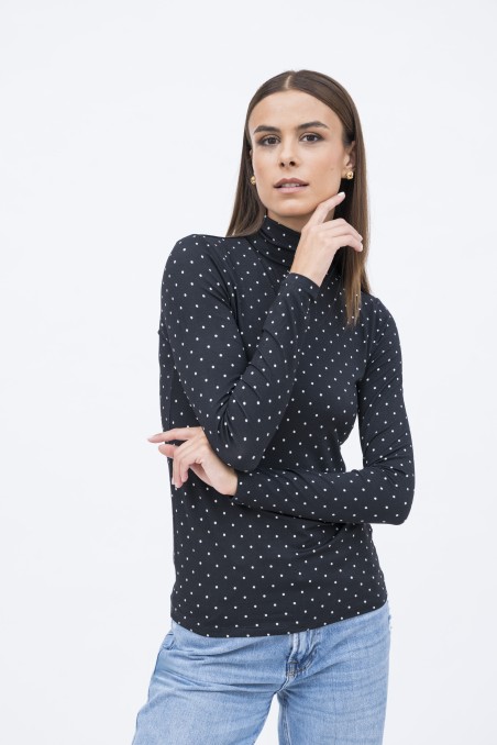 Majestic Filatures |T-shirt dolcevita a pois