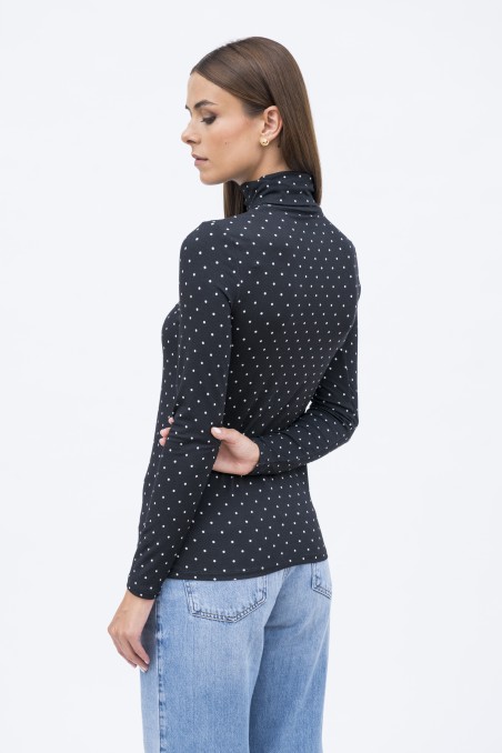 Majestic Filatures |T-shirt dolcevita a pois