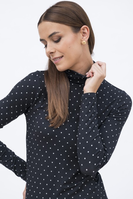 Majestic Filatures |T-shirt dolcevita a pois