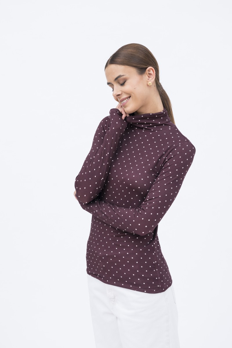 Majestic Filatures |T-shirt dolcevita a pois