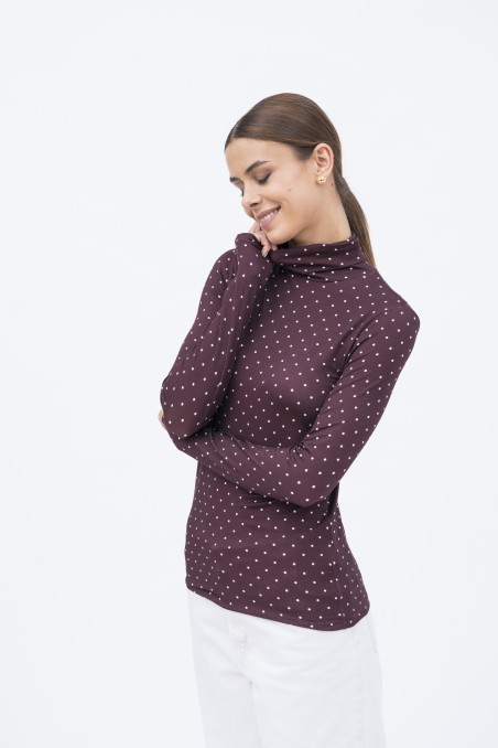 Majestic Filatures |T-shirt dolcevita a pois