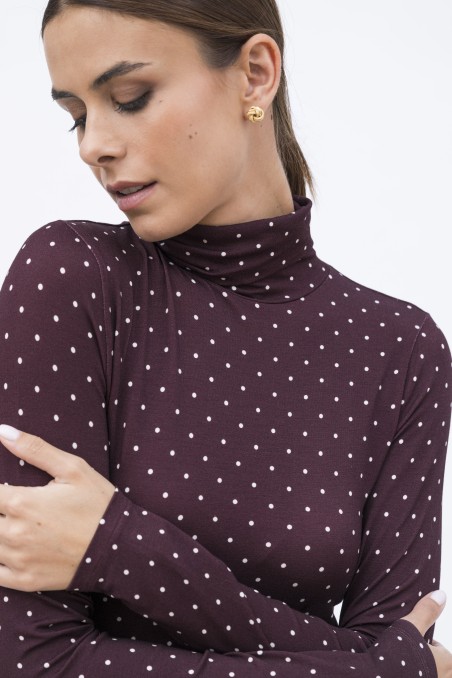 Majestic Filatures |T-shirt dolcevita a pois