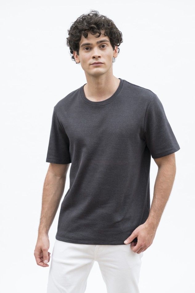 Majestic Filatures | T-shirt girocollo maniche corte in cotone e cashmere double