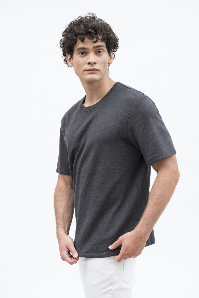Majestic Filatures | T-shirt girocollo maniche corte in cotone e cashmere double