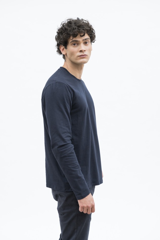 Majestic Filatures | T-Shirt in cotone elasticizzato a maniche lunghe