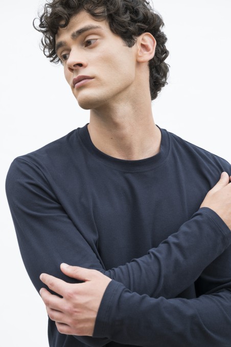 Majestic Filatures | T-Shirt in cotone elasticizzato a maniche lunghe