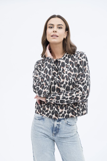 Majestic Filatures | Cardigan slim in fantasia animalier