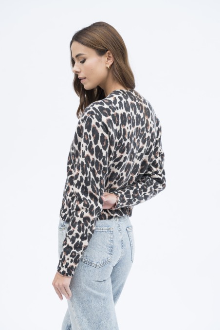 Majestic Filatures | Cardigan slim in fantasia animalier