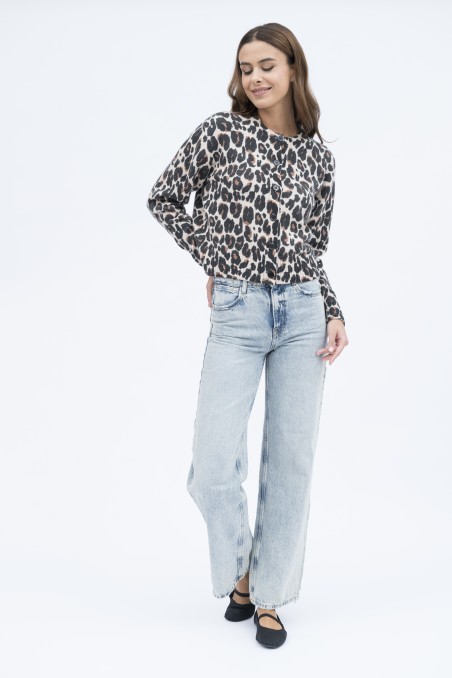 Majestic Filatures | Cardigan slim in fantasia animalier