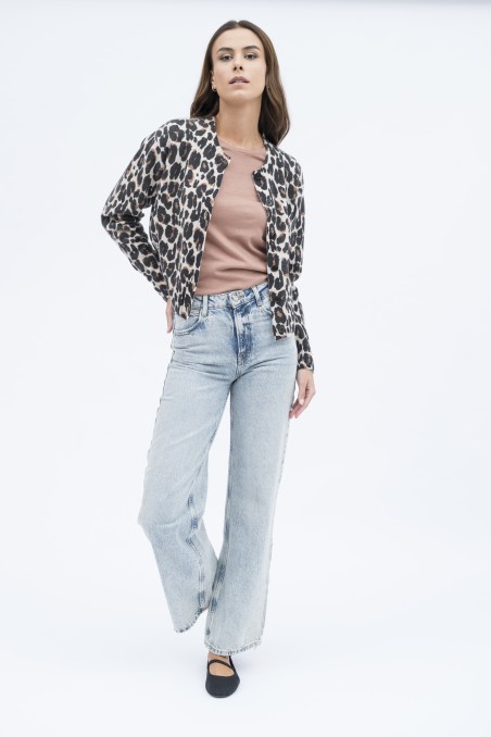 Majestic Filatures | Cardigan slim in fantasia animalier