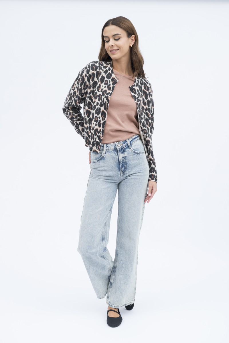 Majestic Filatures | Cardigan slim in fantasia animalier