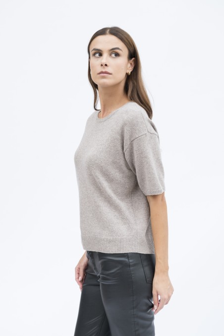 Majestic Filatures | Pullover girocollo maniche corte in 100% lana merinos